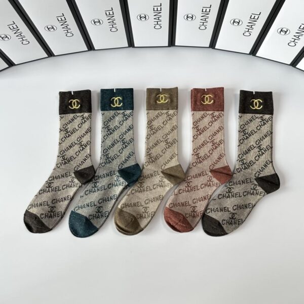 réplica,joyas,joyería,1:1,replica,fake,lujo,barato Nuevos calcetines de cachemir de media caña de Gucci, cinco pares por caja (SWA6M)