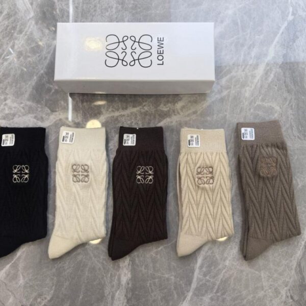 réplica,joyas,joyería,1:1,replica,fake,lujo,barato Calcetines LOEWE New Cashmere de media caña, 5 pares por caja (U8G9F)