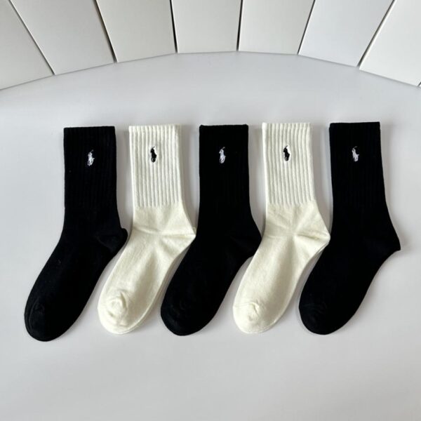 réplica,joyas,joyería,1:1,replica,fake,lujo,barato Los nuevos calcetines clásicos de media caña bordados de Polo, cinco pares por caja (2 pares por 5K).
