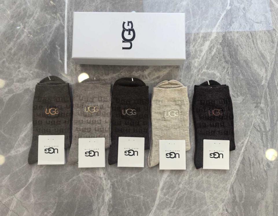réplica,joyas,joyería,1:1,replica,fake,lujo,barato réplica,joyas,joyería,1:1,replica,fake,lujo,barato Calcetines UGG New Cashmere bordados de media caña, 5 pares por caja (1A213)