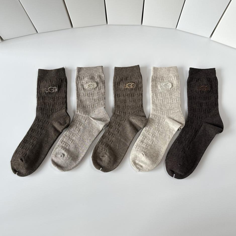 réplica,joyas,joyería,1:1,replica,fake,lujo,barato réplica,joyas,joyería,1:1,replica,fake,lujo,barato Calcetines UGG de cachemir bordados de media caña, 5 pares por caja (TL0G4)