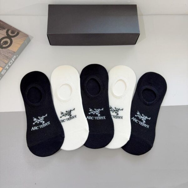 réplica,joyas,joyería,1:1,replica,fake,lujo,barato (5 pares por caja) Calcetines náuticos ARC’TERYX nuevos, material de algodón puro de alta calidad, suaves (RCXJF)