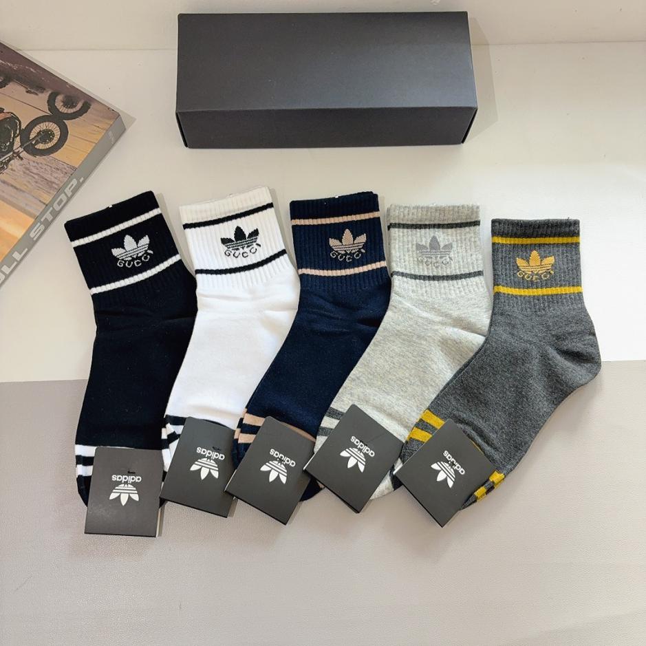 réplica,joyas,joyería,1:1,replica,fake,lujo,barato réplica,joyas,joyería,1:1,replica,fake,lujo,barato (5 pares por caja) Calcetines Adidas premium con letras hasta la pantorrilla para hombre y mujer, hechos de puro algodón (HTME2).