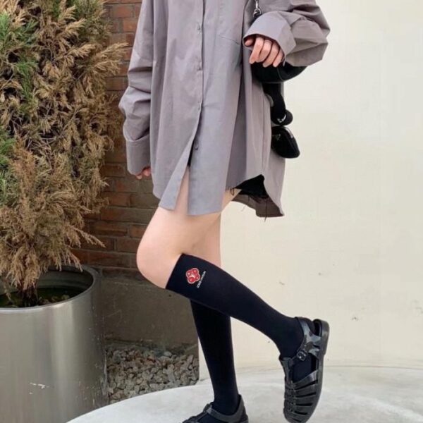 réplica,joyas,joyería,1:1,replica,fake,lujo,barato [Un par por caja] Calcetines altos hasta la rodilla de algodón con el clásico logo de Louis Vuitton (ZMB5Z)