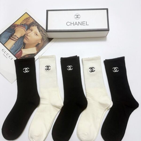 réplica,joyas,joyería,1:1,replica,fake,lujo,barato 【3 pares por caja】Calcetines GUCCI de media caña con hilo dorado y plateado, doble costura, material de hilo dorado y plateado mezclado (W7HUQ)