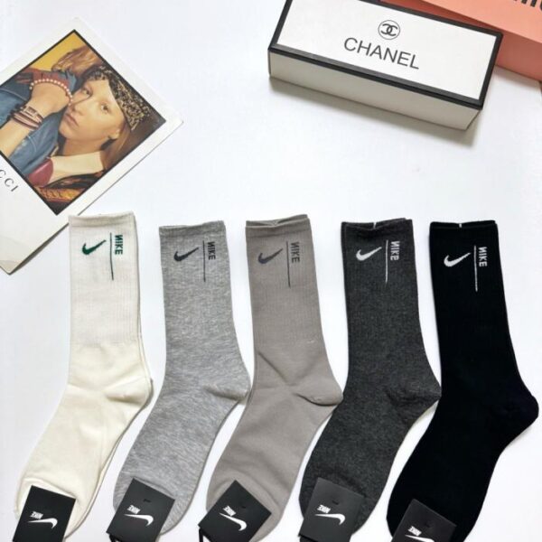 réplica,joyas,joyería,1:1,replica,fake,lujo,barato [5 pares por caja] Calcetines altos de algodón puro con el clásico logo de Puma Celebrity Style (1TN5B)