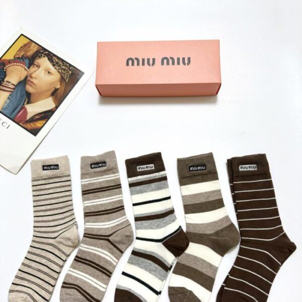 réplica,joyas,joyería,1:1,replica,fake,lujo,barato [5 pares por caja] Calcetines altos de algodón puro con el clásico logo de Puma Celebrity Style (1TN5B)