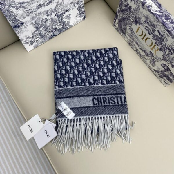 réplica,joyas,joyería,1:1,replica,fake,lujo,barato Chal reversible Dior New Edition Bookmark, gris claro, 100% cachemir (7XBKQ)