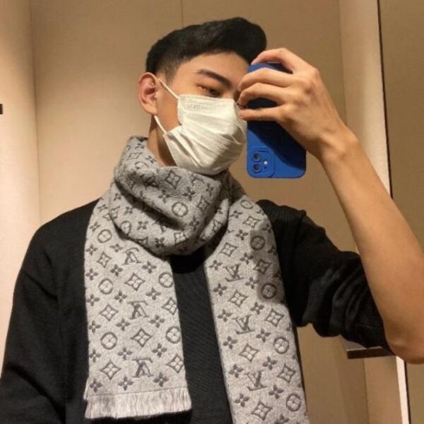 réplica,joyas,joyería,1:1,replica,fake,lujo,barato Pañuelo Louis Vuitton Mono con patrón tejido (WR4ZE)