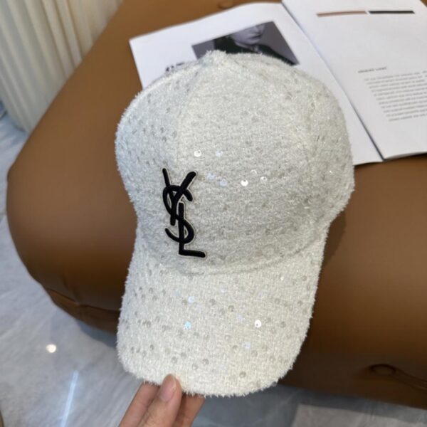 réplica,joyas,joyería,1:1,replica,fake,lujo,barato Gorra de béisbol con lentejuelas de la nueva colección otoño/invierno de Saint Laurent (VJSB9)