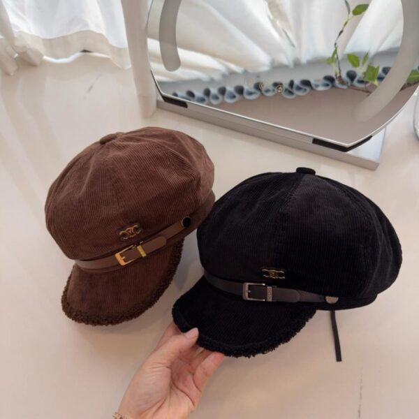 réplica,joyas,joyería,1:1,replica,fake,lujo,barato Gorra octogonal de pana Celine Otoño/Invierno (OZKJU)