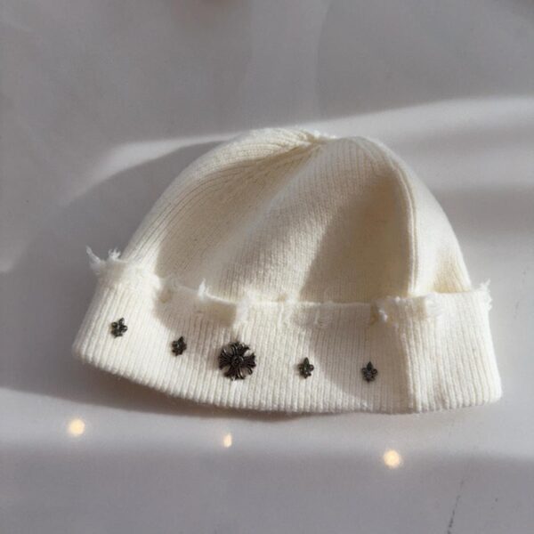 réplica,joyas,joyería,1:1,replica,fake,lujo,barato Nuevo gorro de punto rasgado de Chrome Hearts (6Y3ZO)