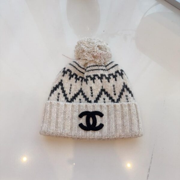 réplica,joyas,joyería,1:1,replica,fake,lujo,barato Gorro de punto grueso CHANEL, gorro de punto jacquard extra grueso y cálido (LIA6S)