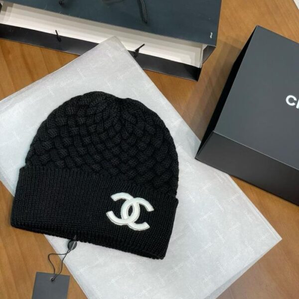 réplica,joyas,joyería,1:1,replica,fake,lujo,barato Gorro de punto CHANEL en negro, blanco y rosa (KL0K5)