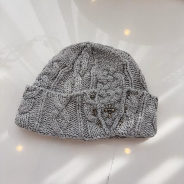 réplica,joyas,joyería,1:1,replica,fake,lujo,barato Nuevo gorro de punto Chrome Hearts Otoño/Invierno, elegante gorro de punto trenzado, unisex (YFXUR)