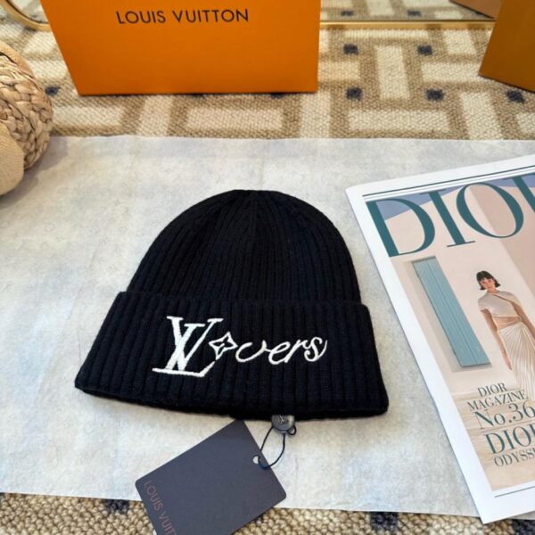 réplica,joyas,joyería,1:1,replica,fake,lujo,barato Gorro de punto con logo LV bordado, unisex (DXZ85)