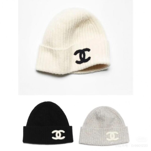 réplica,joyas,joyería,1:1,replica,fake,lujo,barato Gorro de lana CHANEL, de punto, alta elasticidad, corte holgado (O22SD)