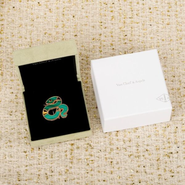 réplica,joyas,joyería,1:1,replica,fake,lujo,barato Boutique / Broche en forma de serpiente, personalizable con oro auténtico y diamantes, serie Lucky Animals® (5TVDZ)