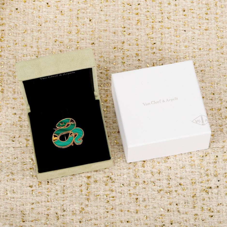 réplica,joyas,joyería,1:1,replica,fake,lujo,barato Boutique / Broche en forma de serpiente, personalizable con oro auténtico y diamantes, serie Lucky Animals® (5TVDZ)