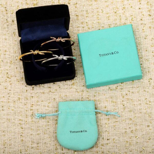 réplica,joyas,joyería,1:1,replica,fake,lujo,barato Boutique / Pulsera retorcida sin diamantes, personalizable con oro auténtico y diamantes, de la serie Tiffany Knot (X9M35).