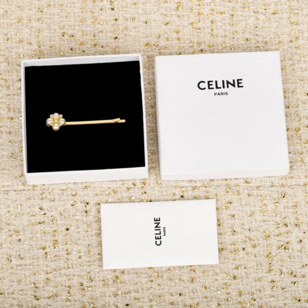réplica,joyas,joyería,1:1,replica,fake,lujo,barato Boutique / Pinza para el cabello con perla cuadrada de Celine (8TN5Z)