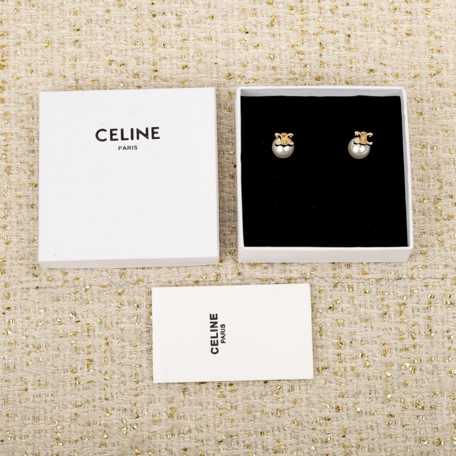 réplica,joyas,joyería,1:1,replica,fake,lujo,barato réplica,joyas,joyería,1:1,replica,fake,lujo,barato Boutique / Pendientes de perla Arco del Triunfo de Celine (8KN4S)