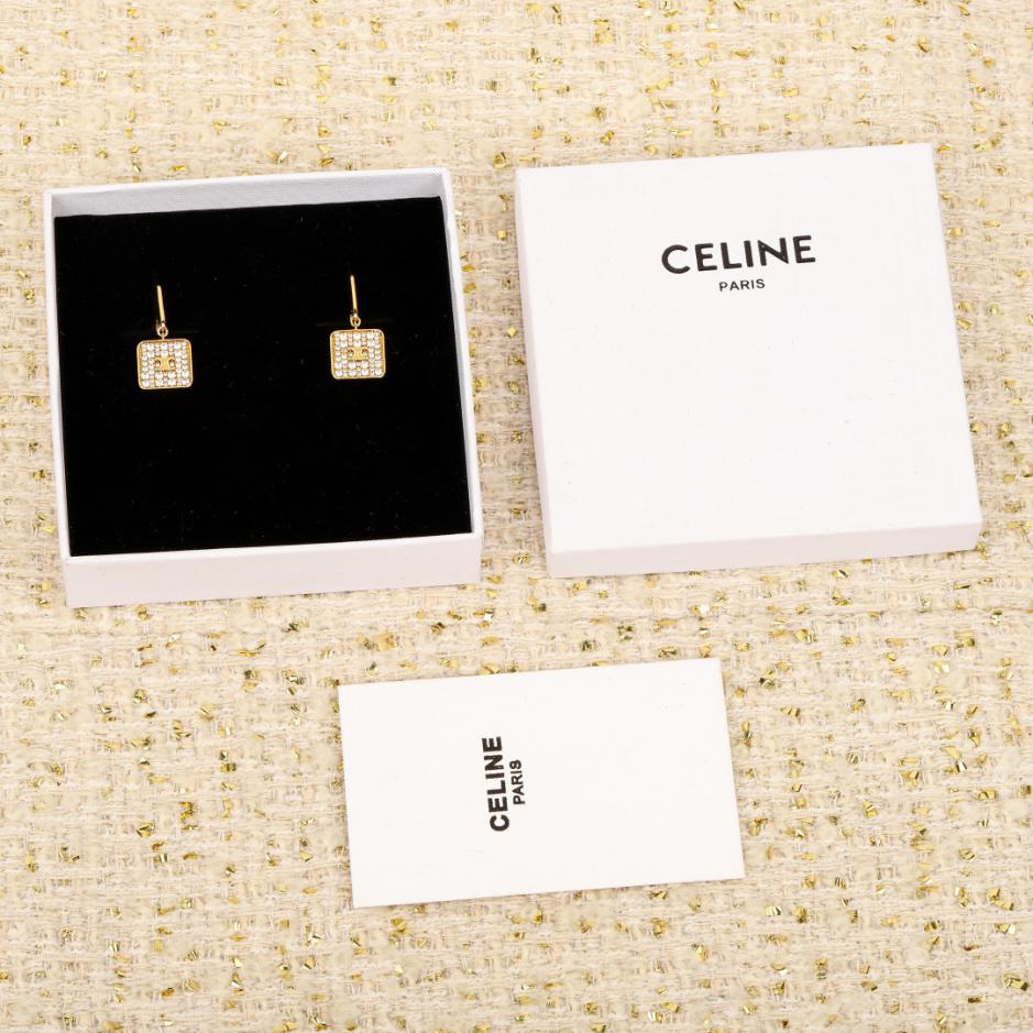 réplica,joyas,joyería,1:1,replica,fake,lujo,barato réplica,joyas,joyería,1:1,replica,fake,lujo,barato Boutique / Pendientes Celine con diamantes cuadrados y forma de Arco del Triunfo (O9RZT)