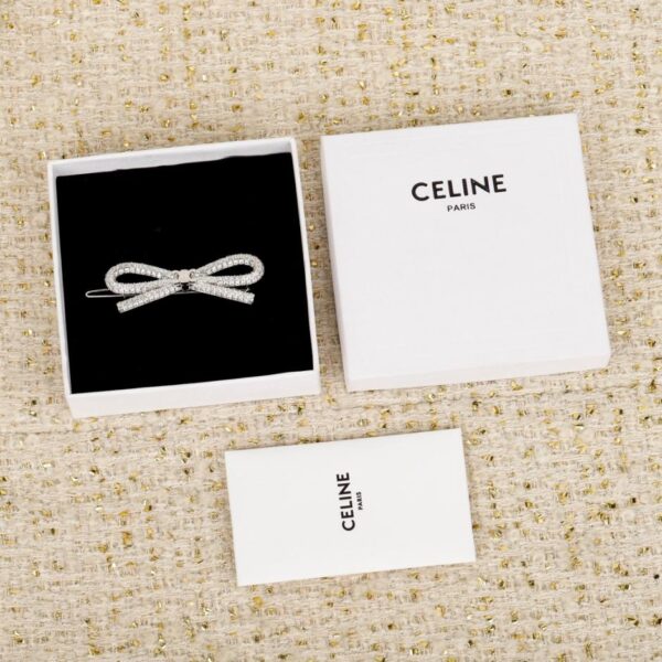 réplica,joyas,joyería,1:1,replica,fake,lujo,barato Boutique / Pinza para el cabello con lazo Celine y diamantes de imitación multiusos (R93QZ)
