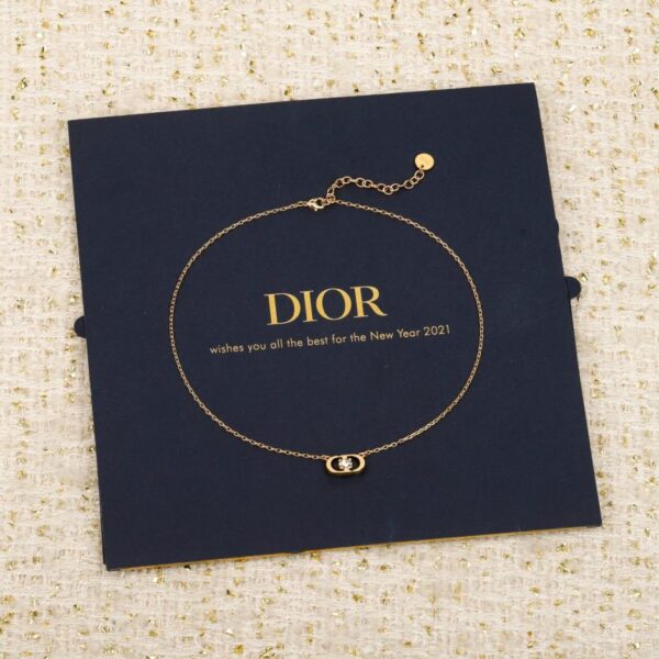 réplica,joyas,joyería,1:1,replica,fake,lujo,barato Boutique / Collar de diamantes blancos Dior CD de latón con cristales Swarovski (8YT0Y)