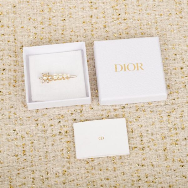réplica,joyas,joyería,1:1,replica,fake,lujo,barato Boutique / Pinza para el pelo con colgante floral de Dior en forma de CD y perla (9UCBL)