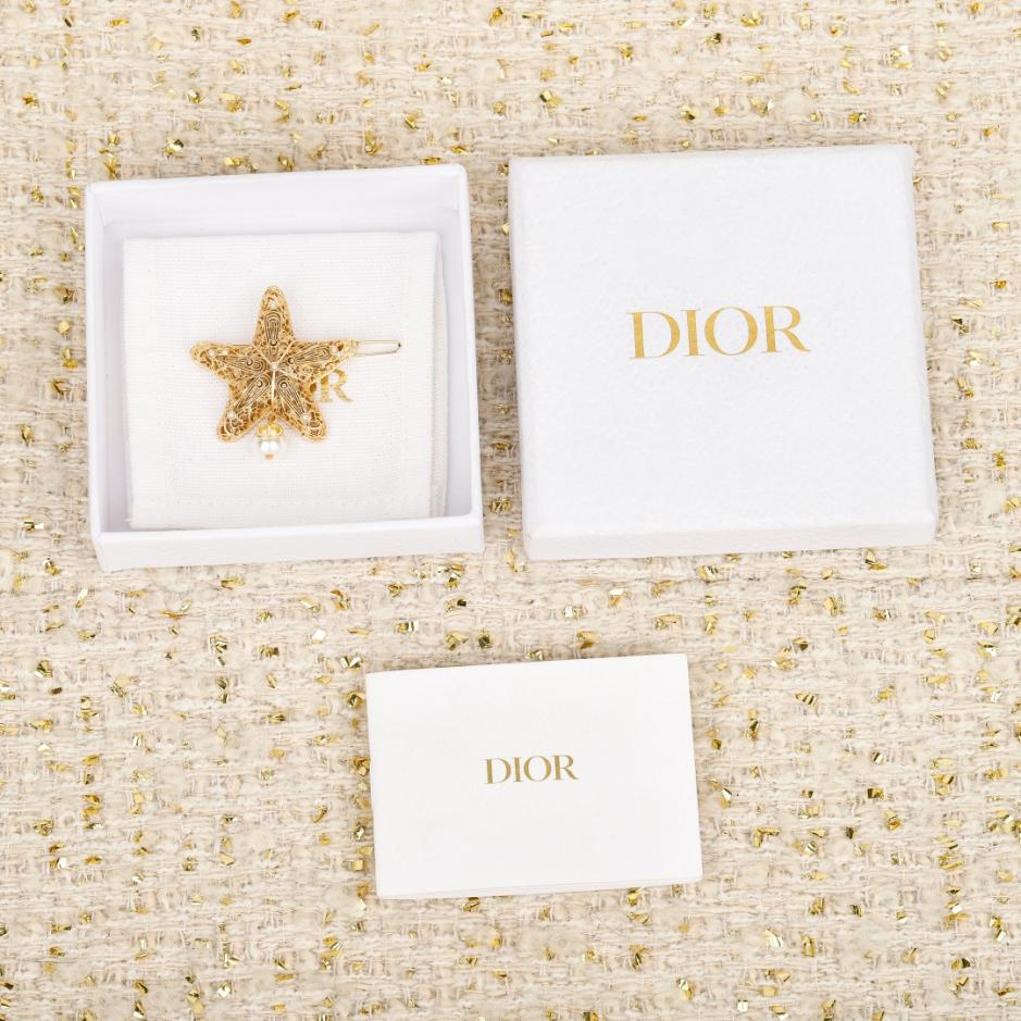 réplica,joyas,joyería,1:1,replica,fake,lujo,barato réplica,joyas,joyería,1:1,replica,fake,lujo,barato Boutique / Pinza para el pelo con forma de estrella de mar y perla de Dior (VT07G)