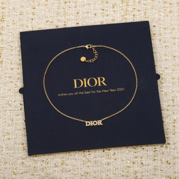 réplica,joyas,joyería,1:1,replica,fake,lujo,barato Boutique / Collar con cadena de diamantes y letras de Dior (1TO2R)