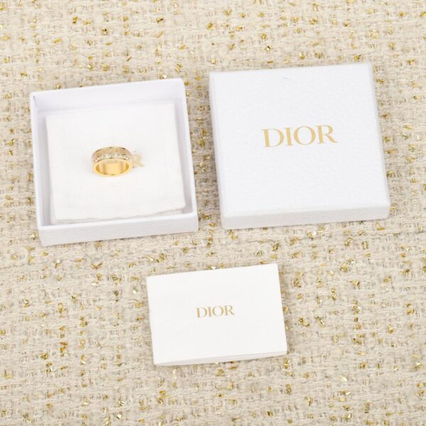 réplica,joyas,joyería,1:1,replica,fake,lujo,barato Boutique / Anillo Dior con letras en capas y diamantes de imitación (3WAM9)