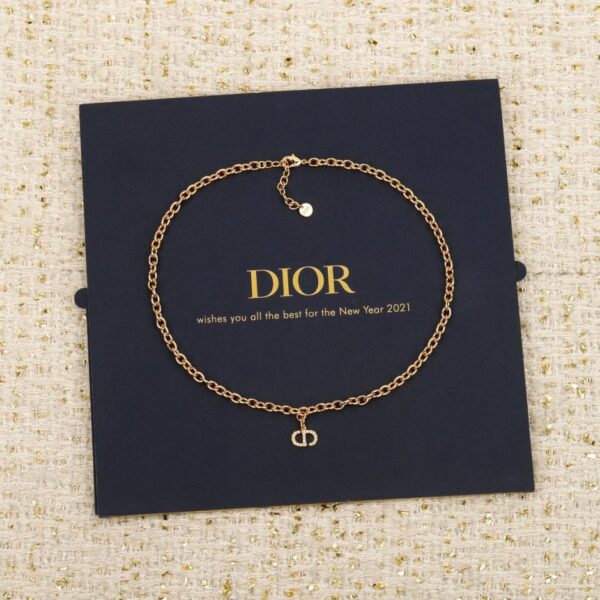 réplica,joyas,joyería,1:1,replica,fake,lujo,barato Boutique / [Collar grueso CD dorado con diamantes de Dior] (2FDAK)