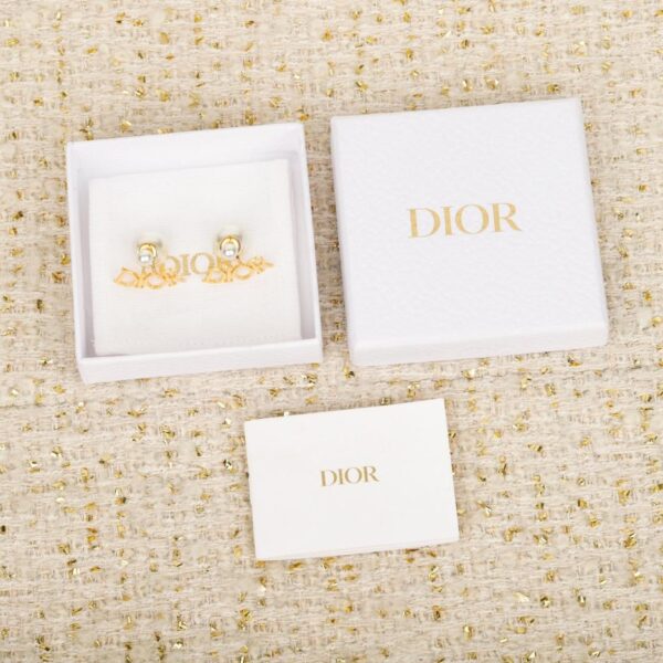 réplica,joyas,joyería,1:1,replica,fake,lujo,barato Boutique / Pendientes de doble perla con colgante de letra Dior (LRT17)