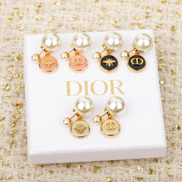 réplica,joyas,joyería,1:1,replica,fake,lujo,barato Boutique / Pendientes de resina con forma de CD y abeja de Dior (GOCWW)
