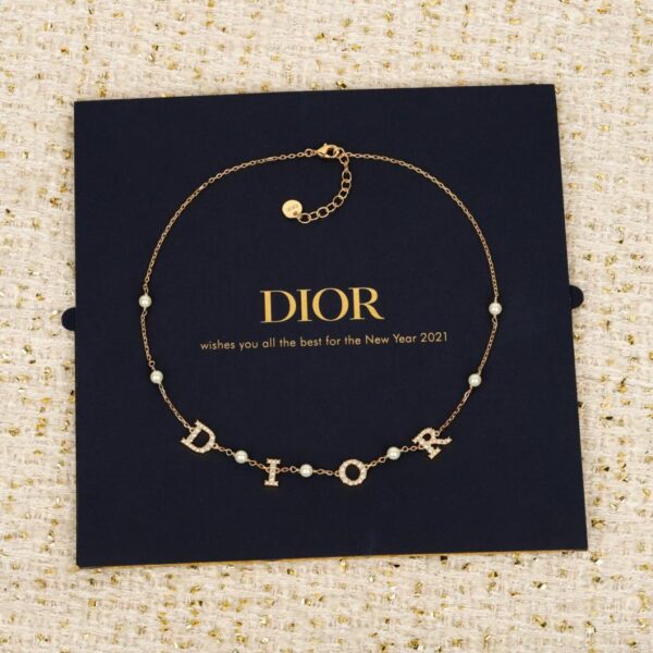 réplica,joyas,joyería,1:1,replica,fake,lujo,barato Boutique / [Collar de diamantes con monograma Dior] (YFN4O)