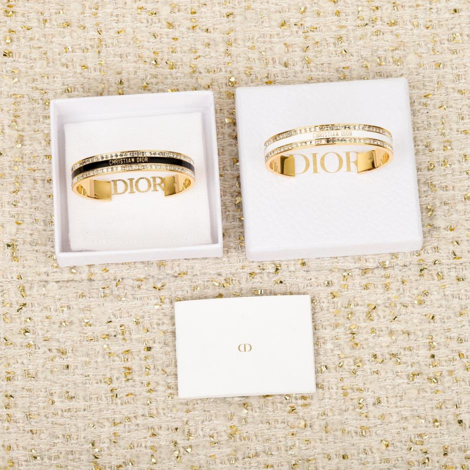 réplica,joyas,joyería,1:1,replica,fake,lujo,barato réplica,joyas,joyería,1:1,replica,fake,lujo,barato Boutique / Brazalete abierto de esmalte con incrustaciones de diamantes Dior (AGN6F)