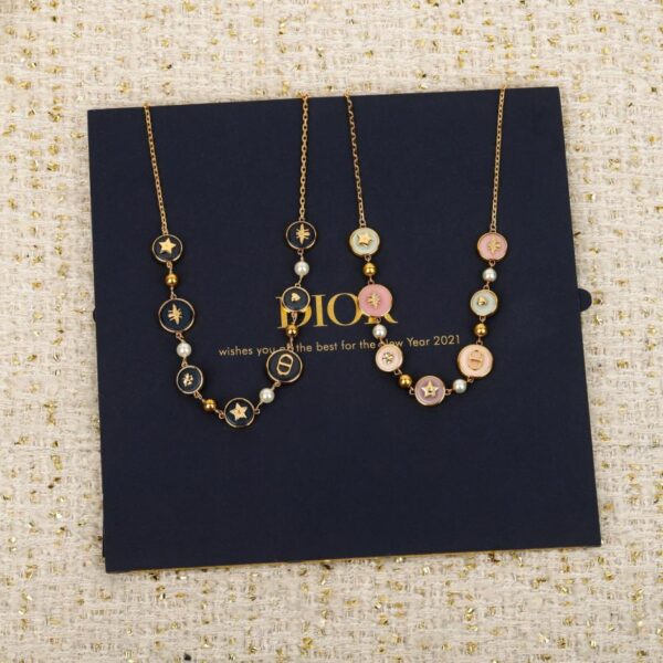 réplica,joyas,joyería,1:1,replica,fake,lujo,barato Boutique / Collar pequeño y redondo colorido de Dior (VEQSG)