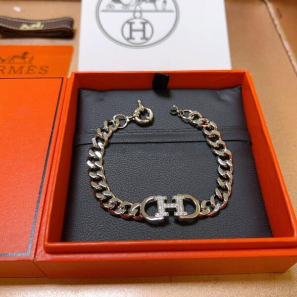 réplica,joyas,joyería,1:1,replica,fake,lujo,barato Boutique / Nueva pulsera Hermes, versión de platino más gruesa (Q8MZ6)