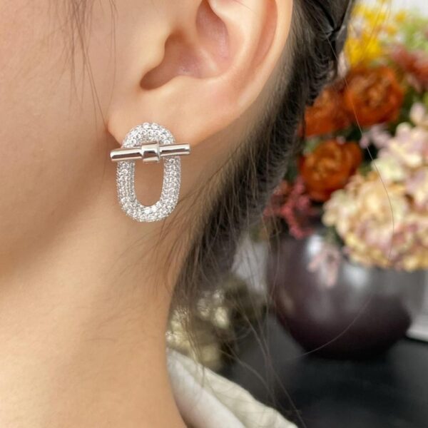 réplica,joyas,joyería,1:1,replica,fake,lujo,barato Boutique / Pendientes Hermes ovalados OT (BRF1U) en oro V.