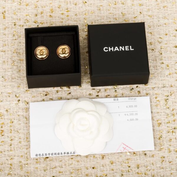 réplica,joyas,joyería,1:1,replica,fake,lujo,barato Boutique / Pendientes Chanel con botón redondo y doble C (Z18E3)