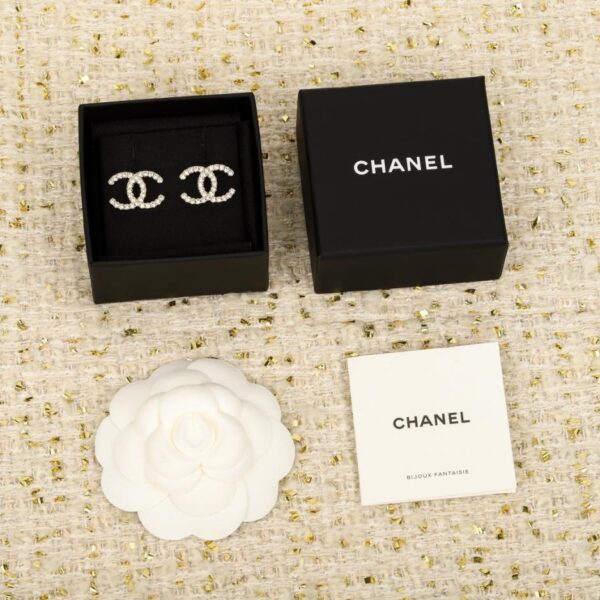 réplica,joyas,joyería,1:1,replica,fake,lujo,barato Boutique / Pendientes Chanel Doble C con diamantes engastados (IR3AA)