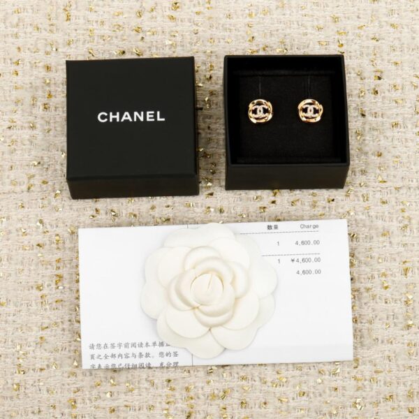 réplica,joyas,joyería,1:1,replica,fake,lujo,barato Boutique / Pendientes Chanel redondos calados con doble C (LYMB9)