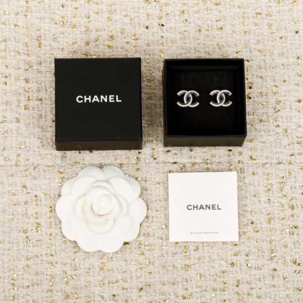 réplica,joyas,joyería,1:1,replica,fake,lujo,barato Boutique / Pendientes Chanel de esmalte negro y rosa (IMV7W)