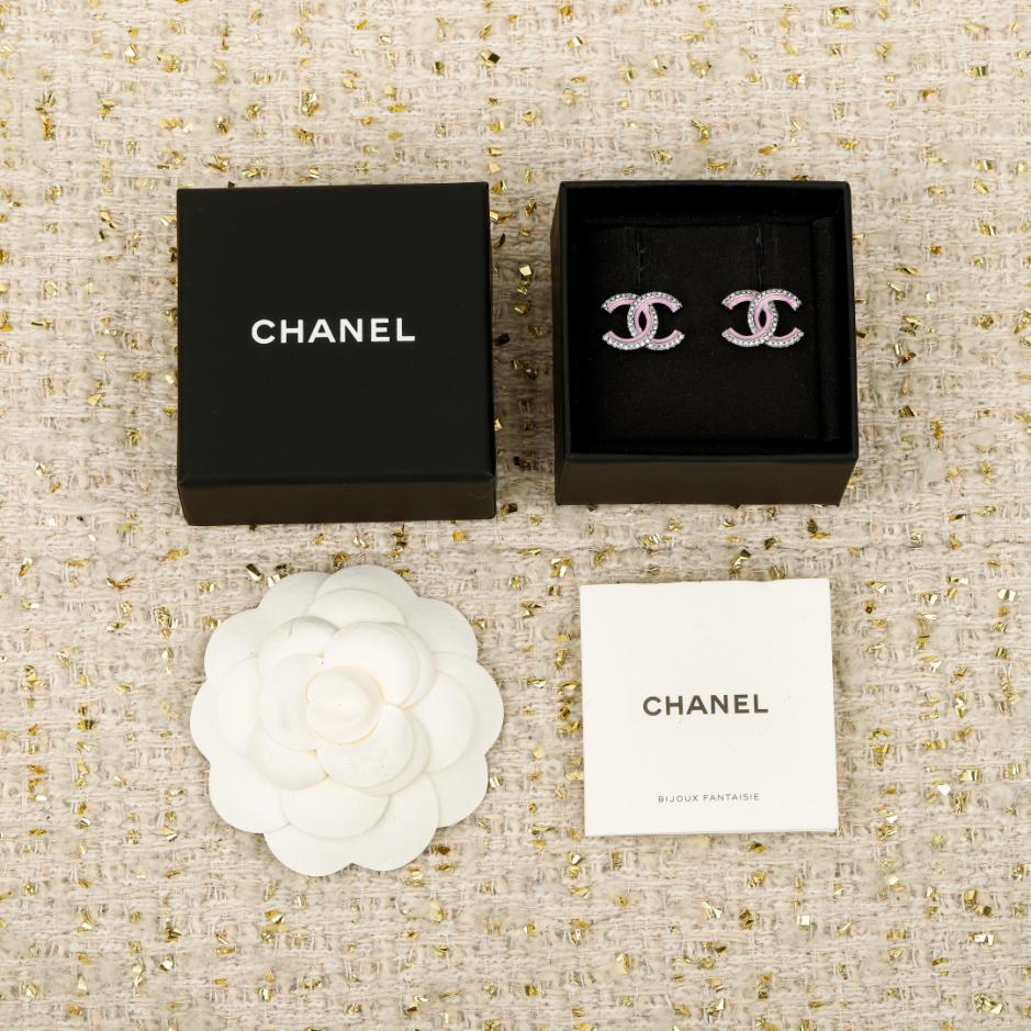réplica,joyas,joyería,1:1,replica,fake,lujo,barato réplica,joyas,joyería,1:1,replica,fake,lujo,barato Boutique / Pendientes Chanel de esmalte negro y rosa (BQWN0)
