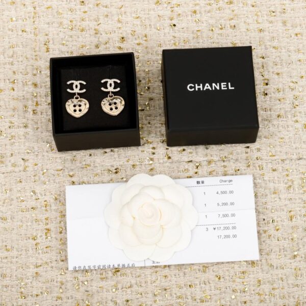 réplica,joyas,joyería,1:1,replica,fake,lujo,barato Boutique / Pendientes Chanel con forma de corazón y doble C (IW5U0)