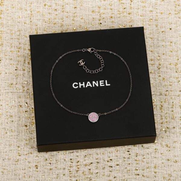 réplica,joyas,joyería,1:1,replica,fake,lujo,barato Boutique / Collar Chanel de esmalte redondo negro (MGXO3)
