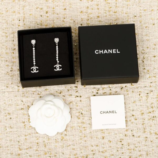 réplica,joyas,joyería,1:1,replica,fake,lujo,barato Boutique / Pendientes colgantes de plata de ley con forma de corazón de Chanel (6I87O)