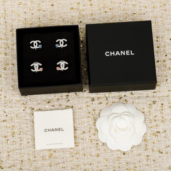 réplica,joyas,joyería,1:1,replica,fake,lujo,barato Boutique / Pendientes de clip Chanel Doble C con corazón rosa (4DD2C)